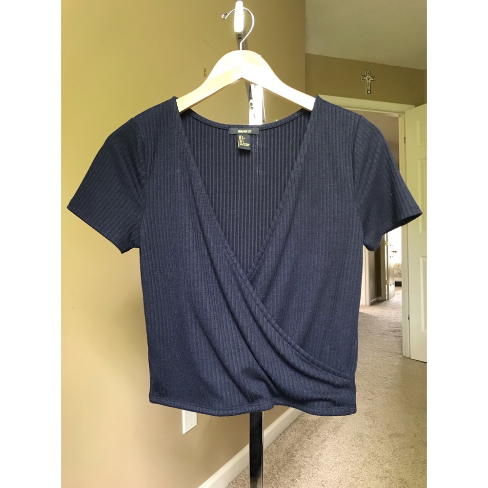 Textured Wrap Crop Top